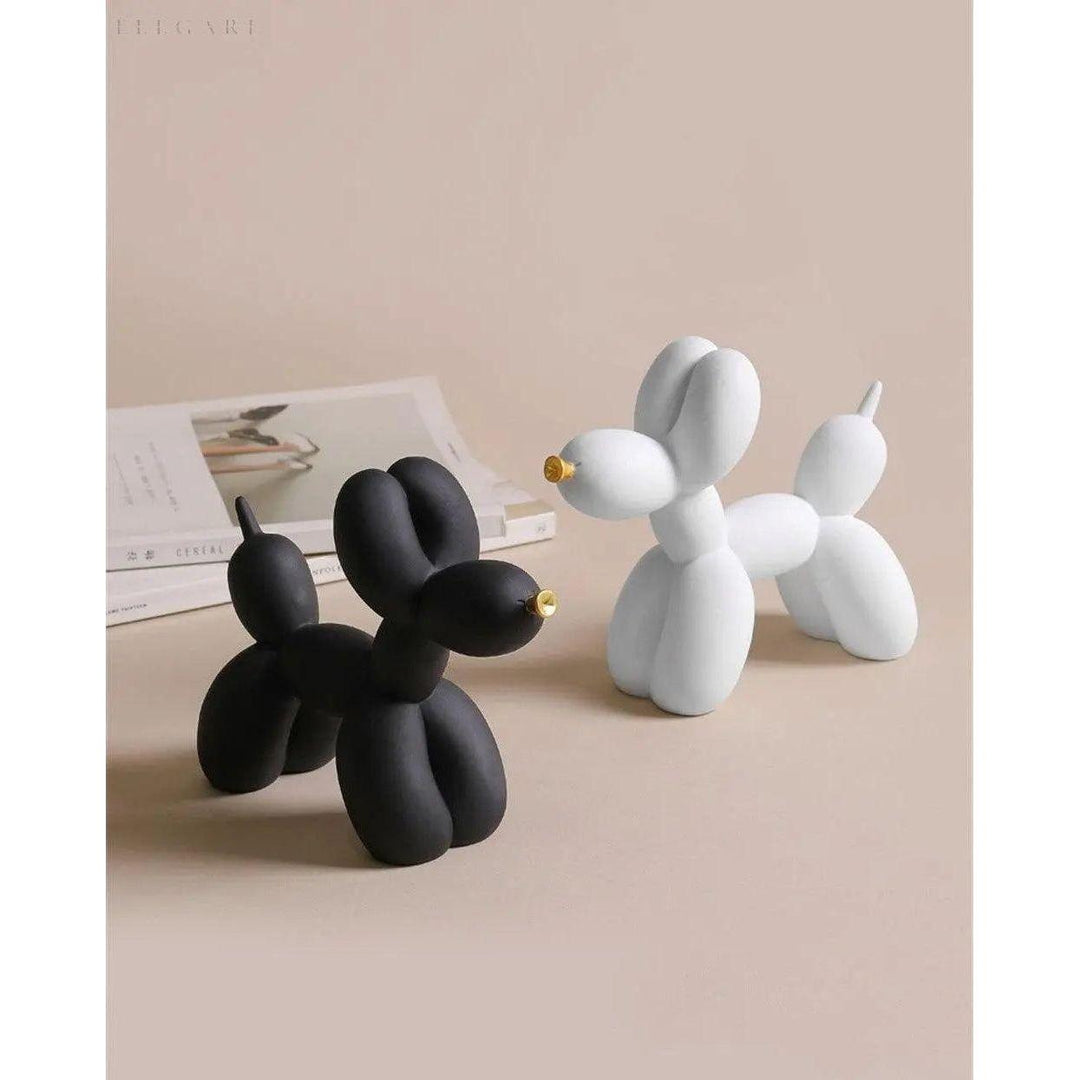 Haku - Balloon dog figure with golden snout | Bowlift