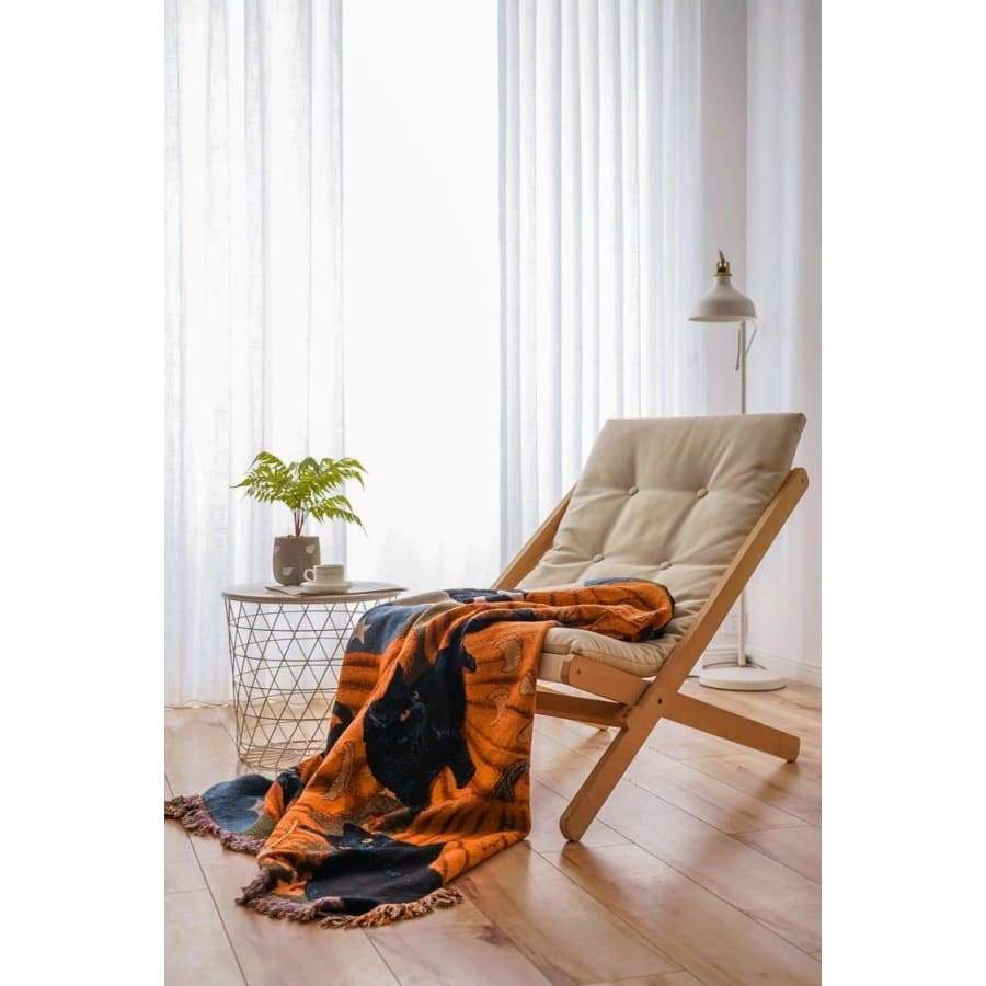 Halloween Cat Throw Blanket Bowlift