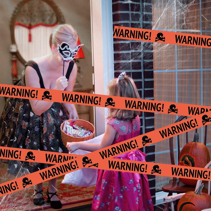 BowLift | Spooky Halloween Skull Banner – Plastic Warning Tape Decoration