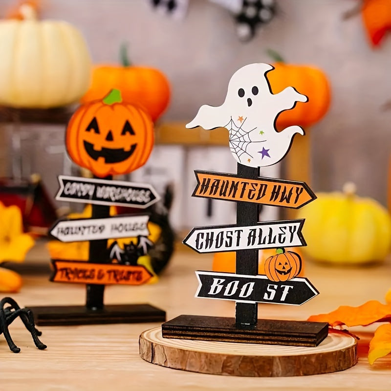 BowLift | Halloween Wooden Pumpkin – Decorative Tabletop Ornament for Home
