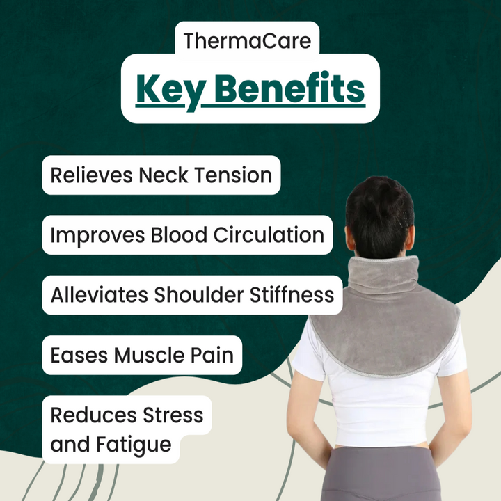BowLift | WarmRelax Neck & Shoulder Massage Band – USB Heated Massage Wrap with Heat Function