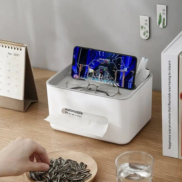 BowLift | Durable Multifunctional Tissue Box with Storage Compartments
