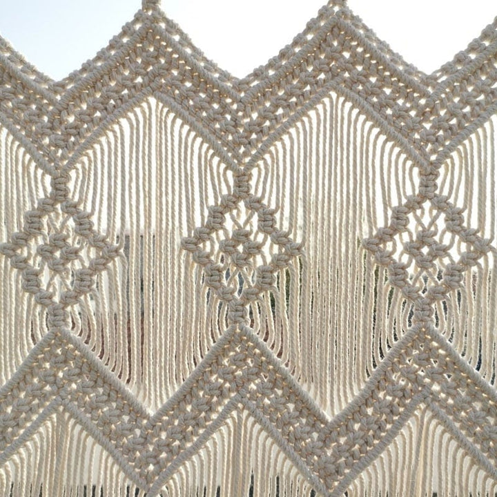 Handwoven Macrame Hanging Drapery Bowlift