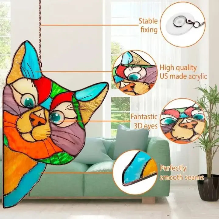 BowLift | Handmade Cat Suncatcher – Window Decoration with Style