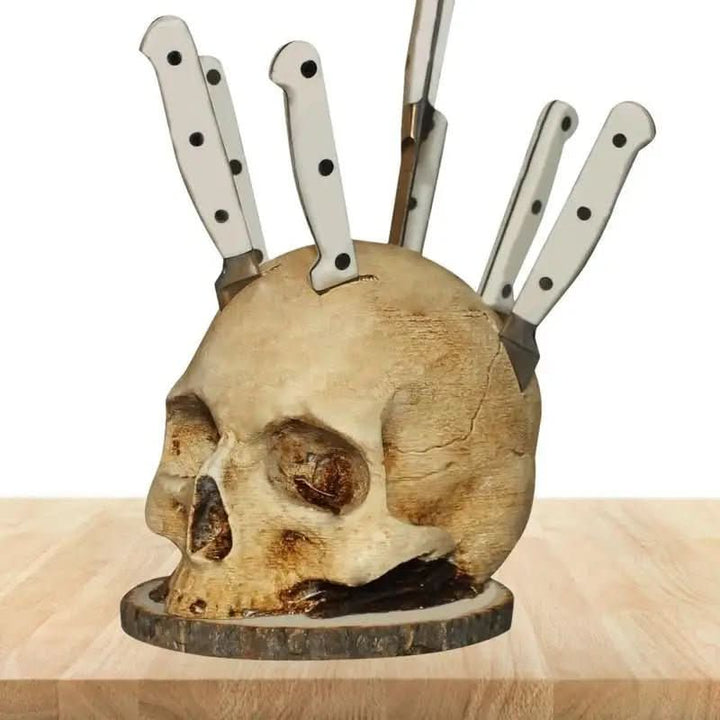 BowLift | Handmade knife holder with skull design for up to 7 knives