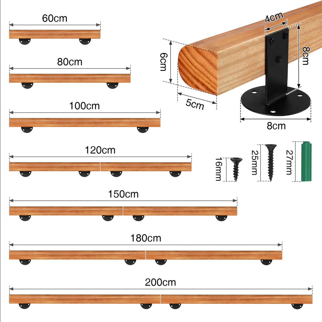 Handrail Stair Railing Pine Wood Half Round Wood | Bowlift