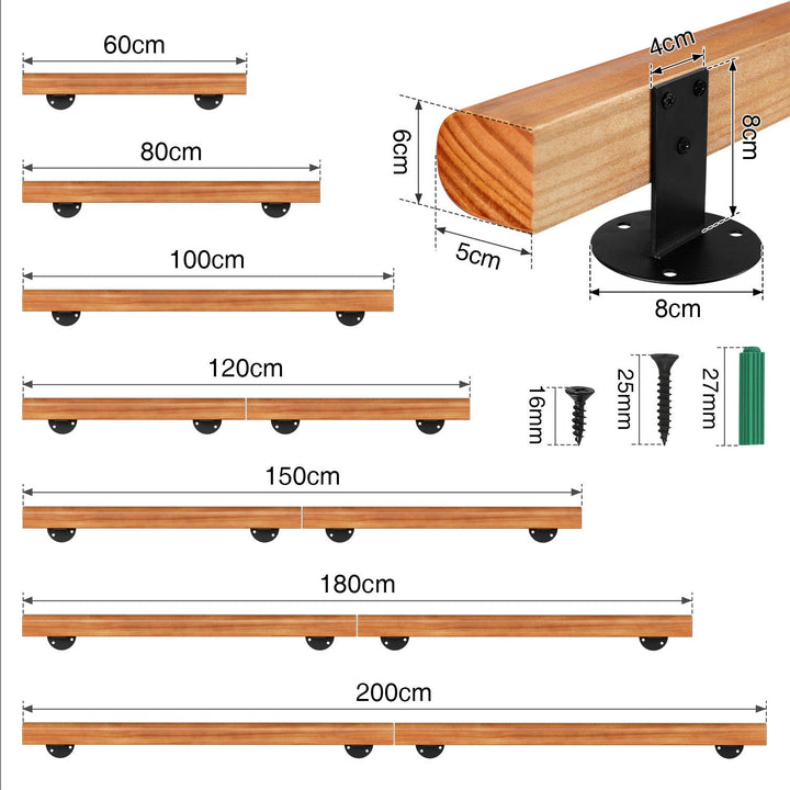 Handrail Stair Railing Pine Wood Half Round Wood | Bowlift