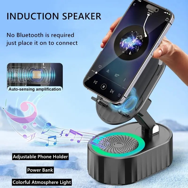 BowLift | Handy Stand with Induction Speaker & Power Bank