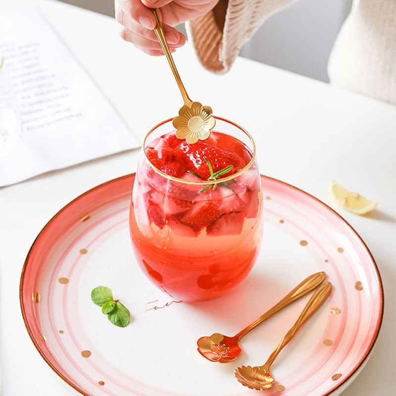 BowLift | 8-piece stainless steel teaspoon set with flower design