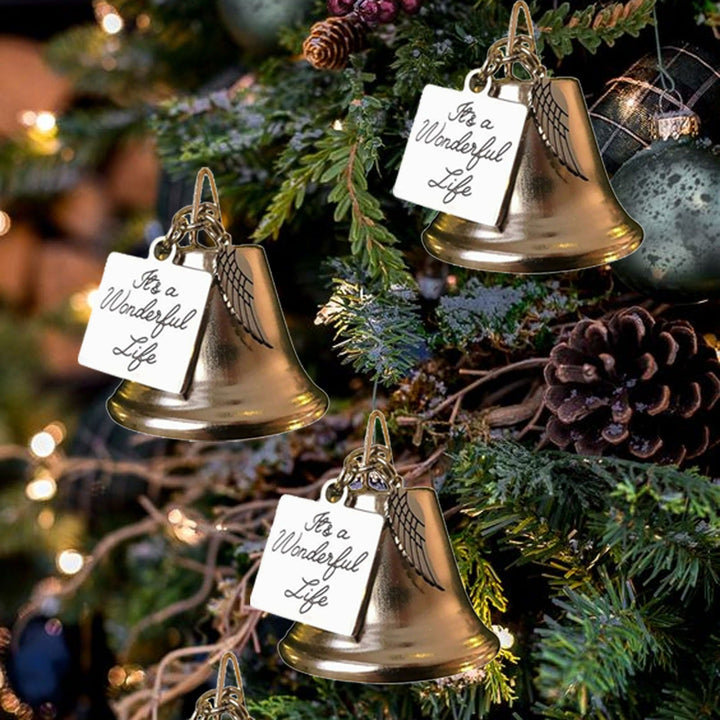 Christmas Tree Memorial Ornaments Angel Wings Bell Pendant Hanging Decoration | Bowlift