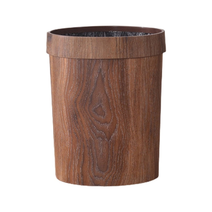 Elegant Retro Wooden Grain Trash Can | Bowlift