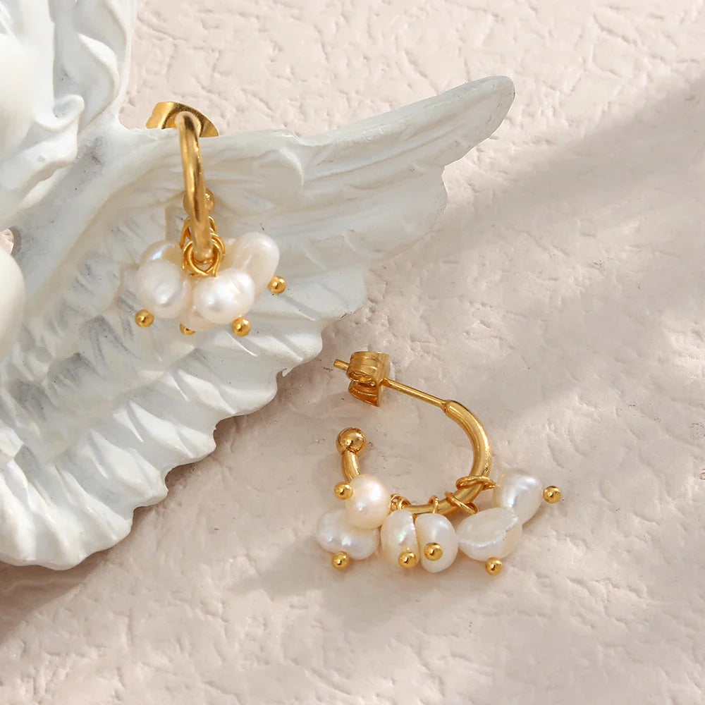BowLift | 18k Dainty Pearl Droplet Dangle Earrings