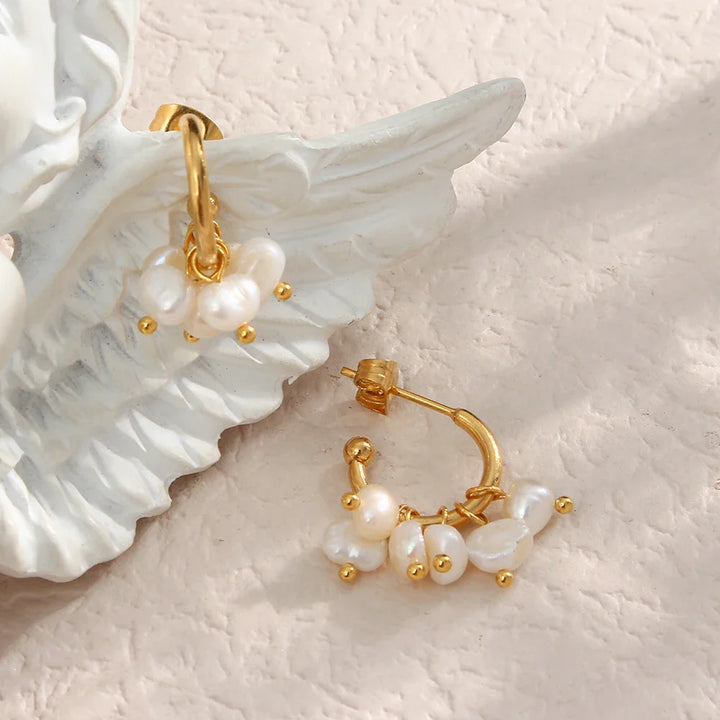 BowLift | 18k Dainty Pearl Droplet Dangle Earrings
