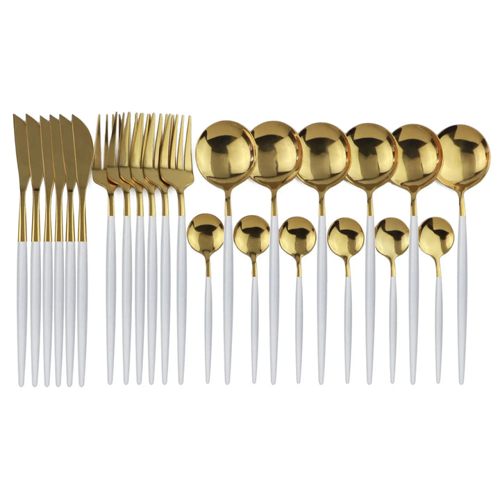 BowLift | Luxury Black-Gold Stainless Steel Cutlery Set - for Elegant Meals