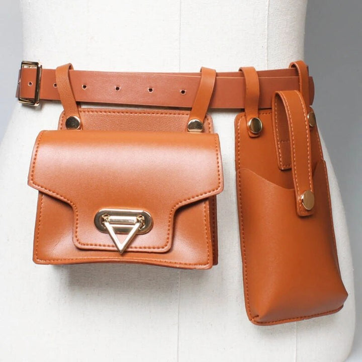 BowLift | Multiple Pockets Leather Adjustable Strap Compact Belt Bag
