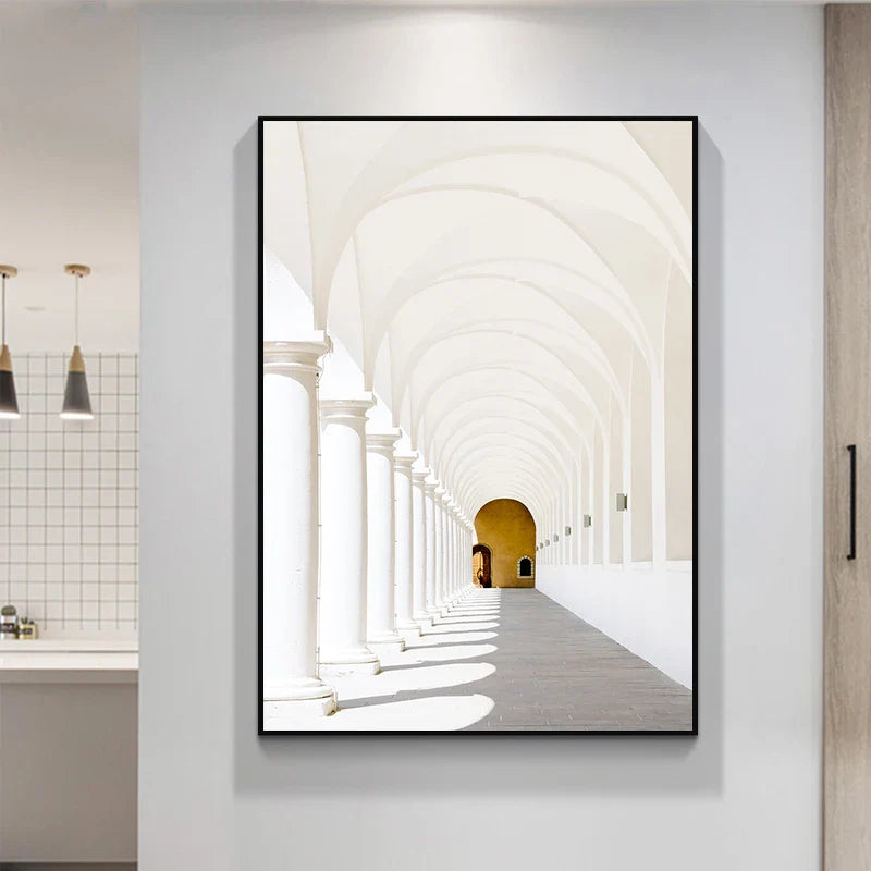 Minimalist Abstract Architectural Wall Art Fine Art Canvas Prints Posters Pictures For Modern Apartment Living Room Home Office Decor | Bowlift