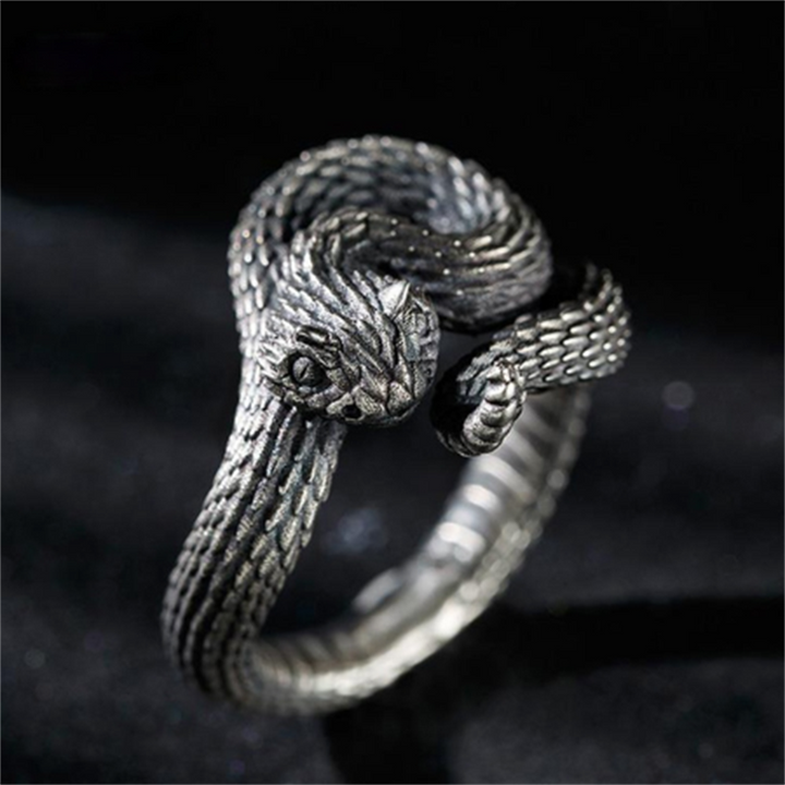 BowLift | Black Retro Resizeable Gothic Snake Ring