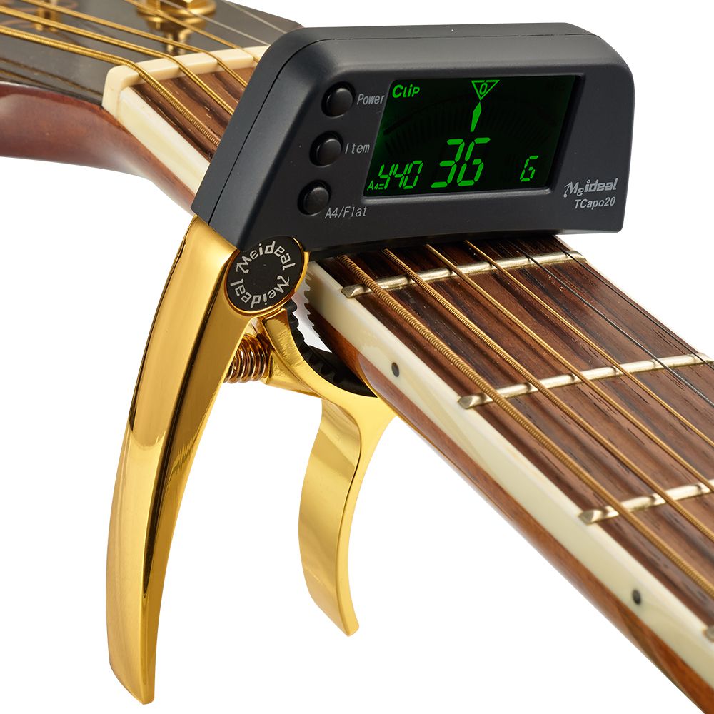 Capo & Tuner "TuneGrip" – 2-in-1 Guitar accessory with LCD screen | Bowlift