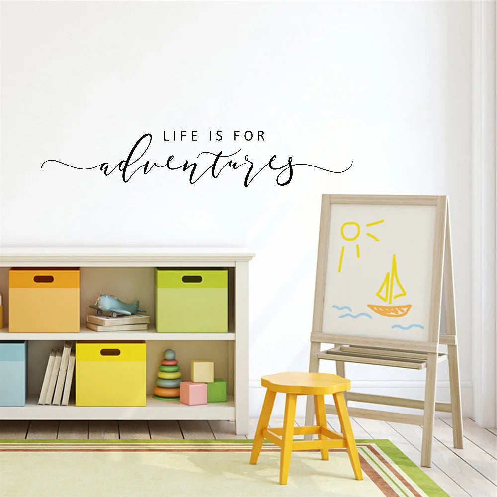 Adventures Quote Wall Sticker Removable PVC Vinyl Wall Decal Daily Mantra Decoration Inspirational Creative DIY Home Decor For Living Room Bedroom Study Room | Bowlift