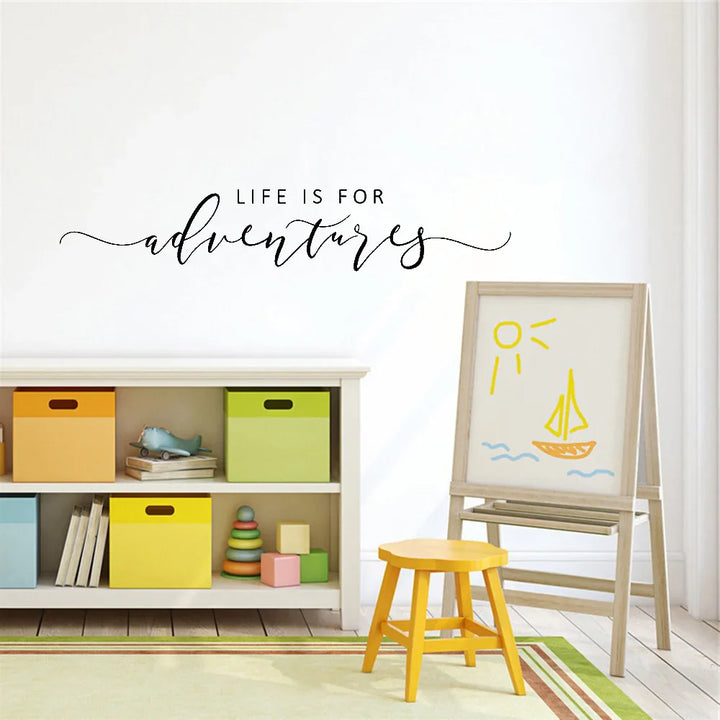 Adventures Quote Wall Sticker Removable PVC Vinyl Wall Decal Daily Mantra Decoration Inspirational Creative DIY Home Decor For Living Room Bedroom Study Room | Bowlift