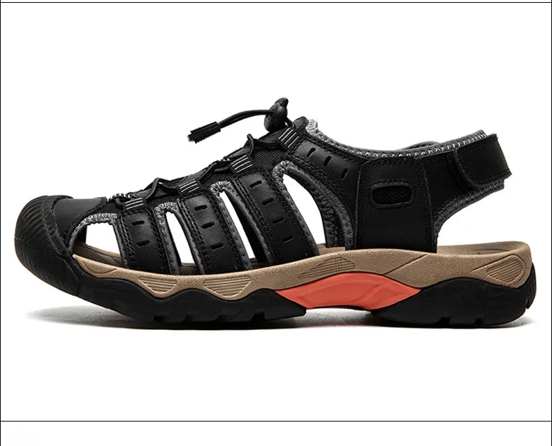 BowLift | Summer Men's Outdoor Sandals Beach Shoes Genuine Leather Trekking Hiking