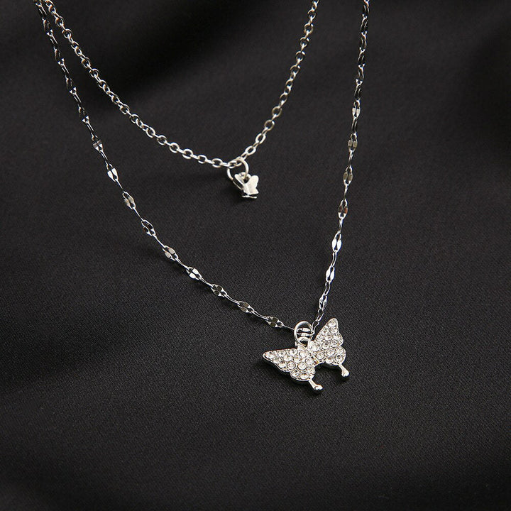 BowLift | Dreamy Wings Silver Double Layer Necklace