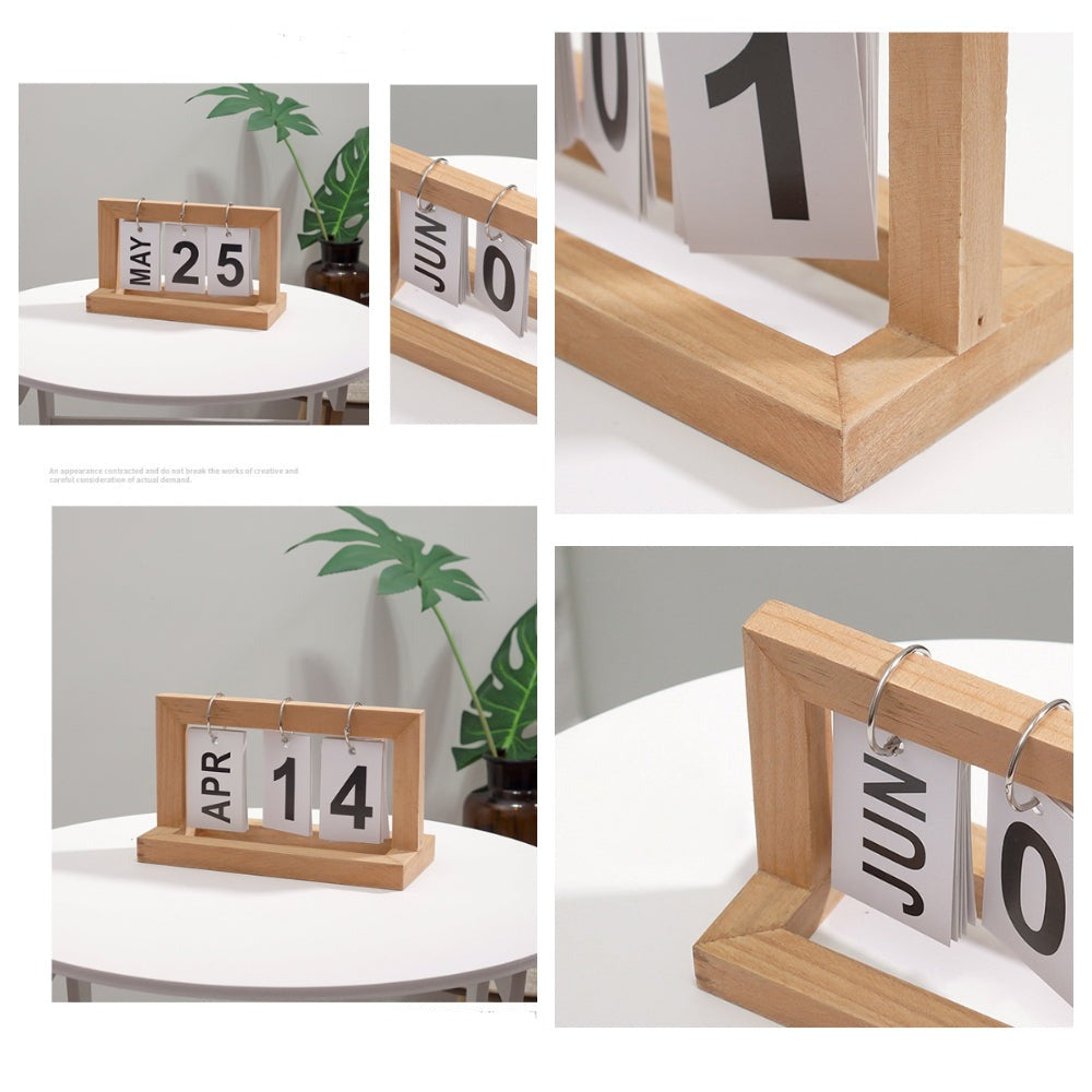Wooden Flip Desktop Daily Calendar | Bowlift