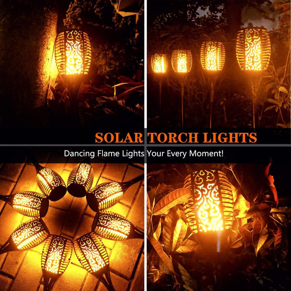 BowLift | LED Solar Garden Torches Deluxe 96 LED (4 pieces)