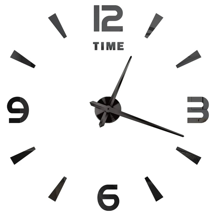 Big Wall Clock DIY 3D Self Adhesive Mirrored Acrylic Wall Clock For Kitchen Dining Room Living Room Creative Home Decor | Bowlift