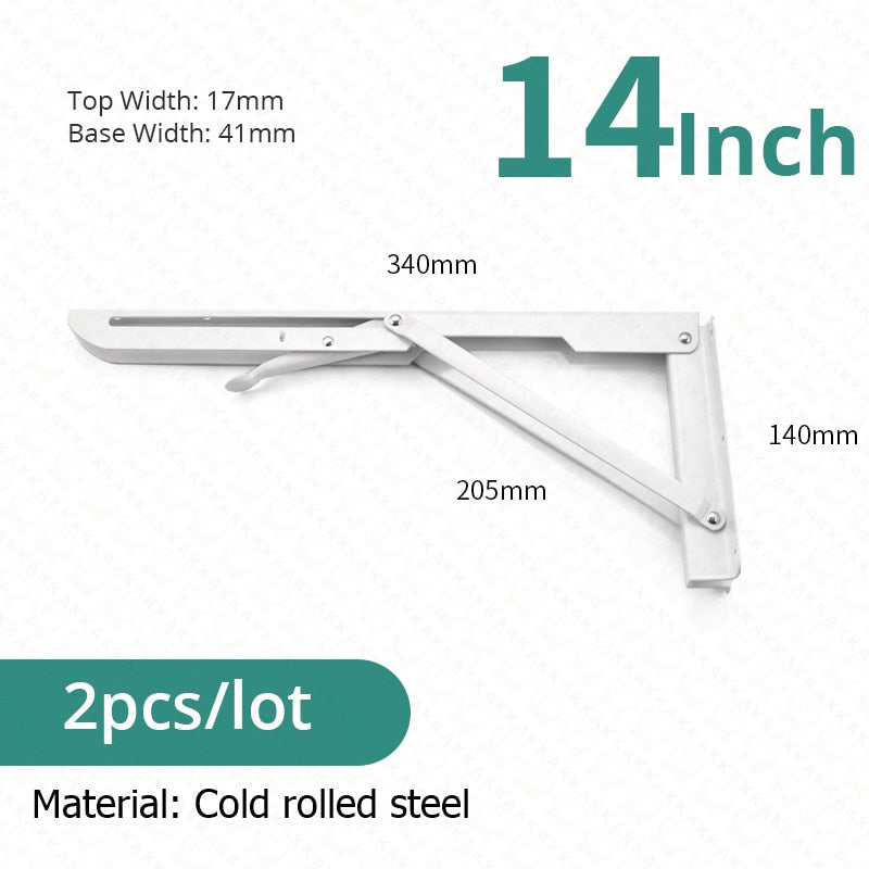 BowLift | 2-piece set collapsible shelf brackets, heavy-duty, made of stainless steel for tables, motorhomes and space-saving