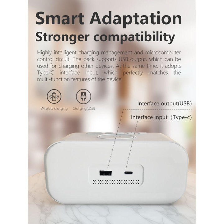 BowLift | 2-in-1 Alarm Clock with Wireless Charger – Digital LED Display | Qi-Compatible