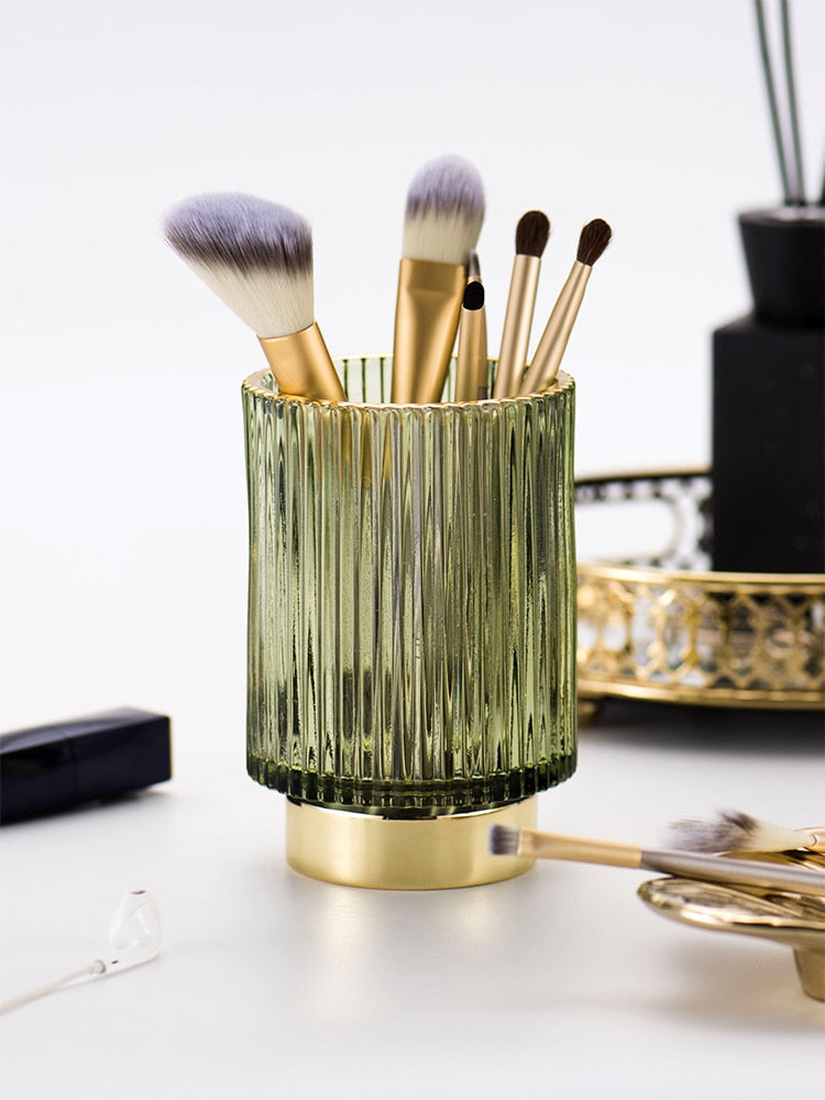 BowLift | Elise Gold Foil Glass Makeup Halter & Organizer