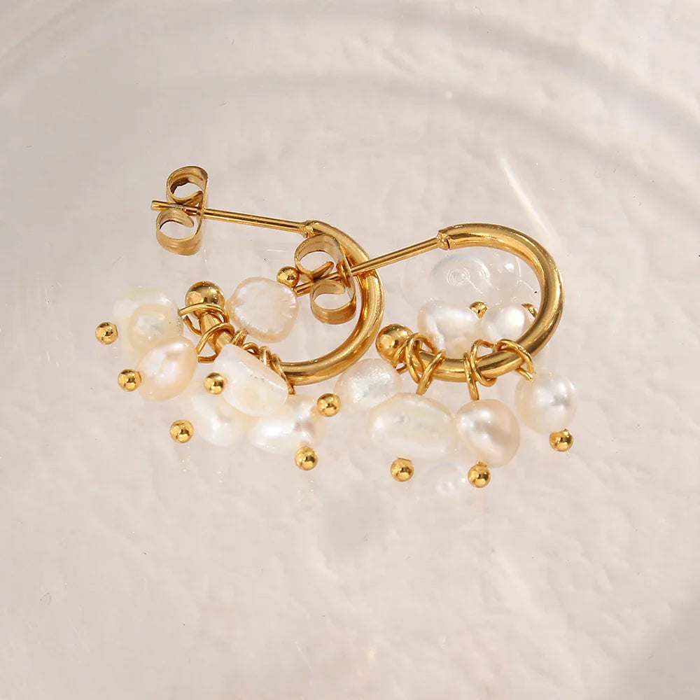 BowLift | 18k Dainty Pearl Droplet Dangle Earrings