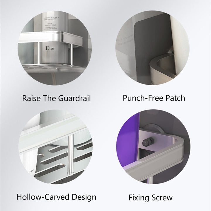 BowLift | Bathroom shelves corner shelf without drilling shower shelf holder