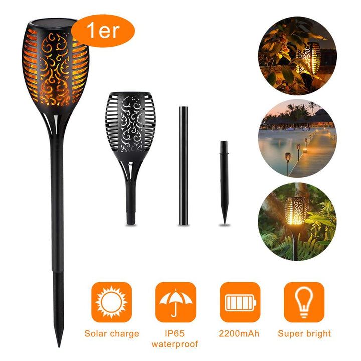 BowLift | LED Solar Garden Torches Deluxe 96 LED (4 pieces)