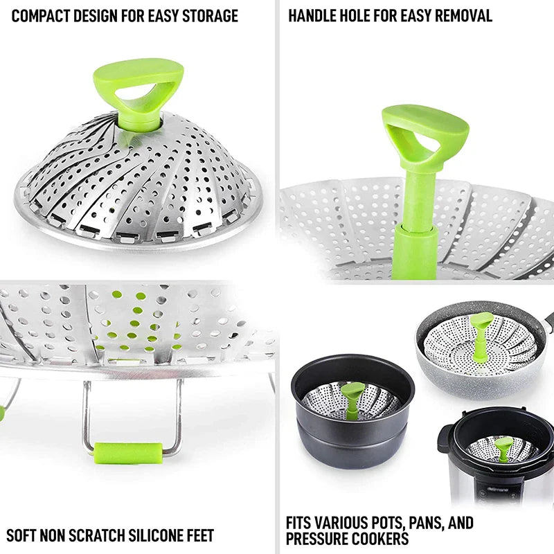 BowLift | Stainless Steel Collapsible Mesh Steamer Basket