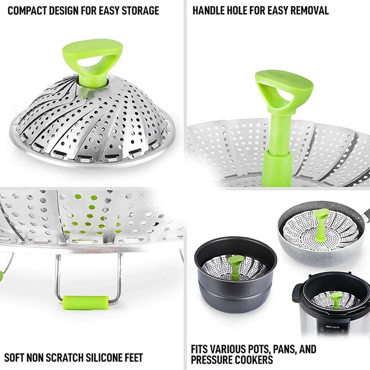 BowLift | Stainless Steel Collapsible Mesh Steamer Basket