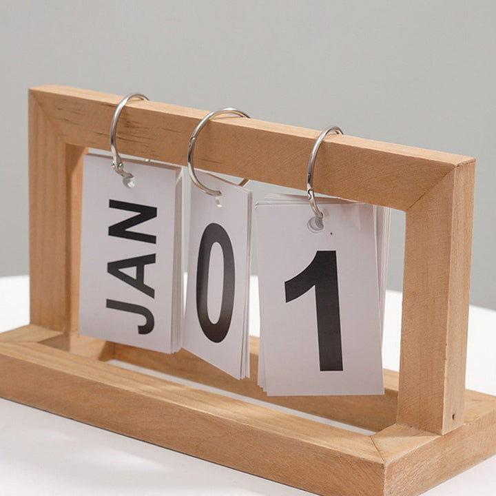Wooden Flip Desktop Daily Calendar | Bowlift