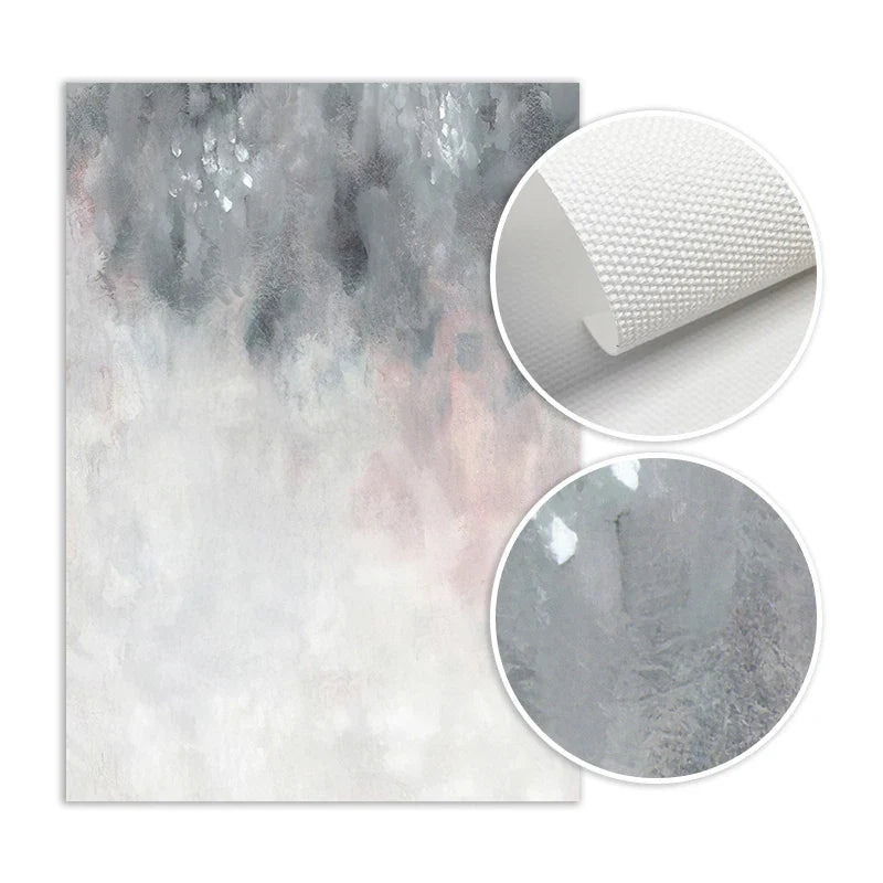 Abstract Shades Of Pink Gray Minimalist Wall Art Fine Art Canvas Prints Pictures For Modern Apartment Living Room Art Decor | Bowlift