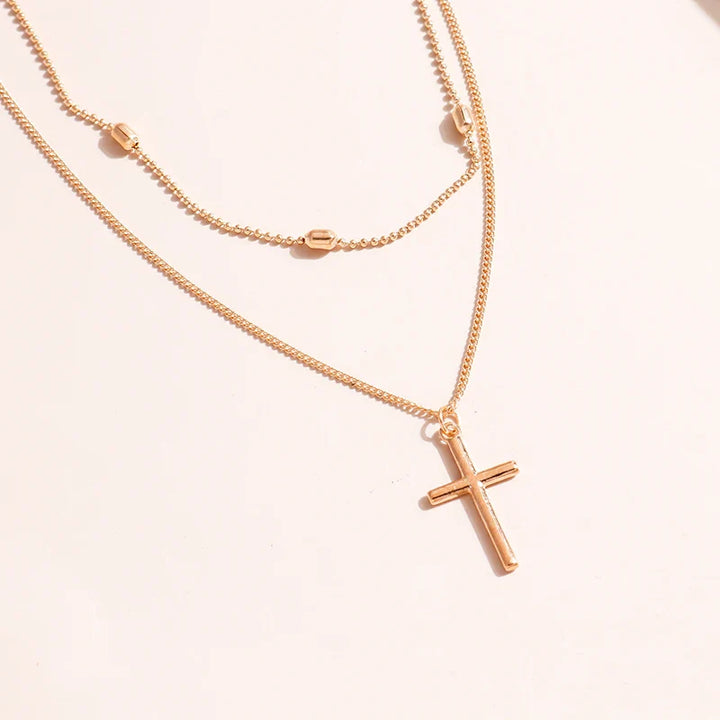 BowLift | Dainty Layered Choker and Cross Necklace