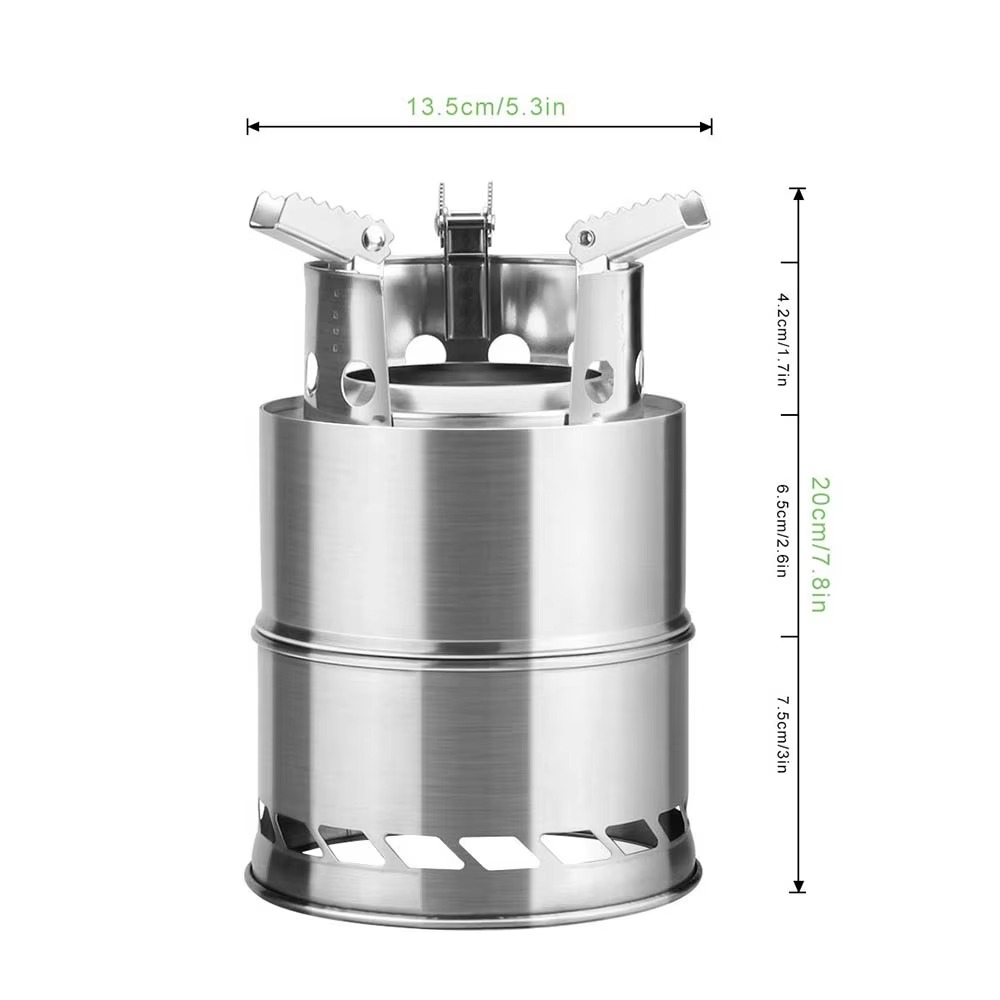 BowLift | Portable Stainless Steel Wood Burning Camping Stove - Lightweight Outdoor Cooker for Travel and BBQ