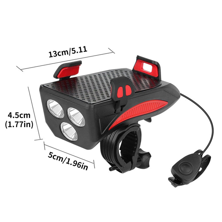 BowLift | RideLight 4-in-1 Bike Light | Power Bank, Phone Holder & Horn | 400 Lumens Waterproof Light