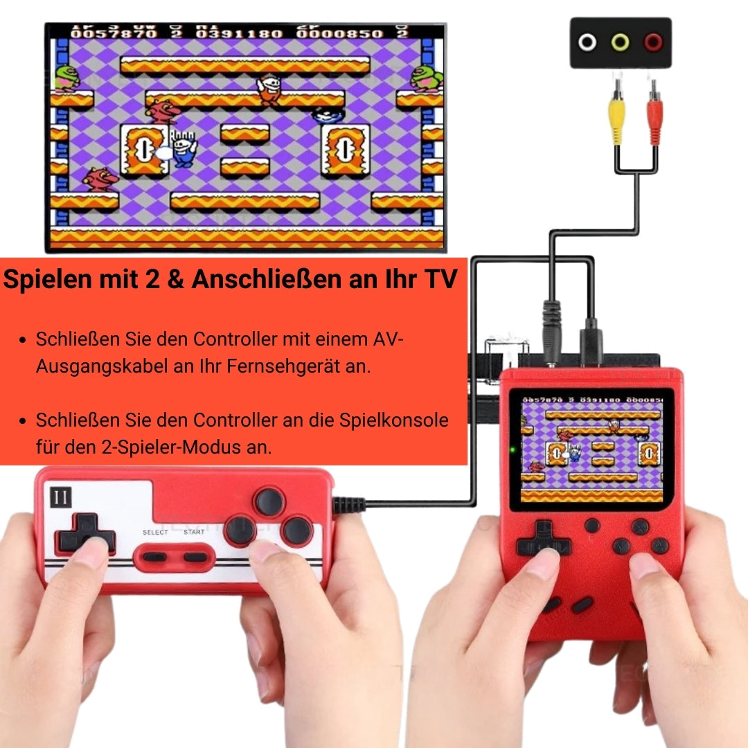 BowLift | Retro Handheld Gaming Console | 400+ Classic Games | Compact & Portable Design | PixelPlay