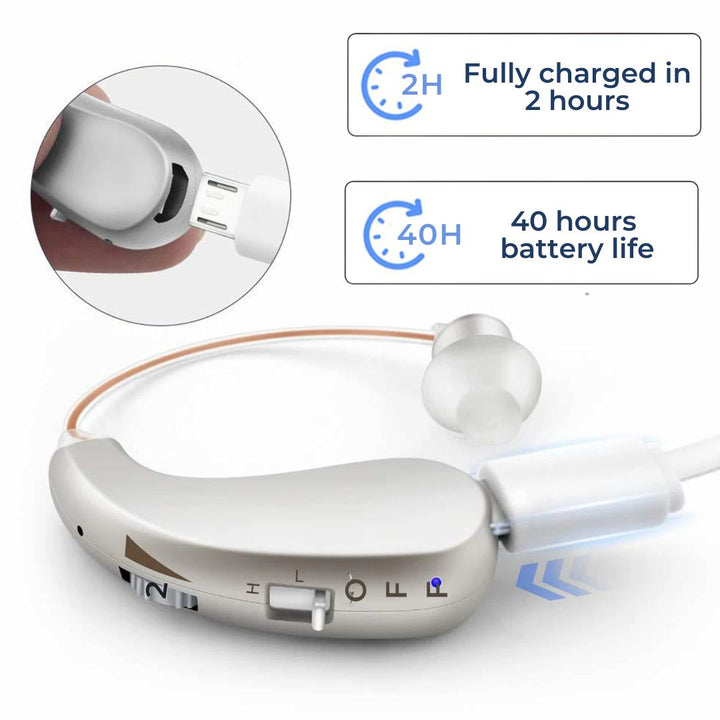 BowLift | Rechargeable Digital Hearing Aid for Clear Sound Amplification & Daily Comfort - Ideal for Adults & Seniors