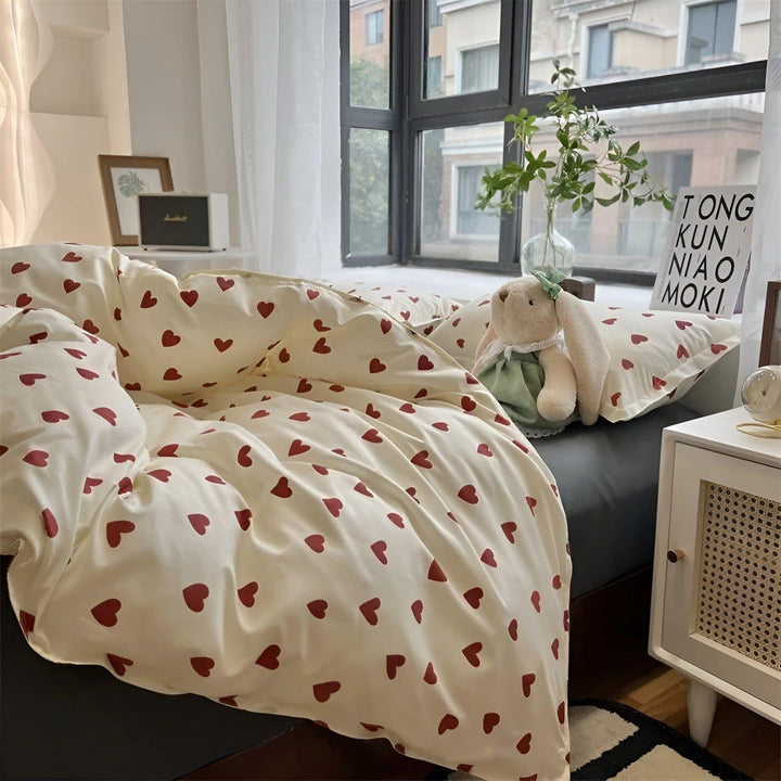 HeartDream Bedding Set - Heart Motif Duvet Cover Set | Bowlift