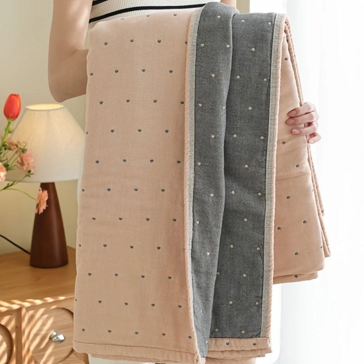 BowLift | Heart Stitched Double-Spliced Cotton Gauze Blanket