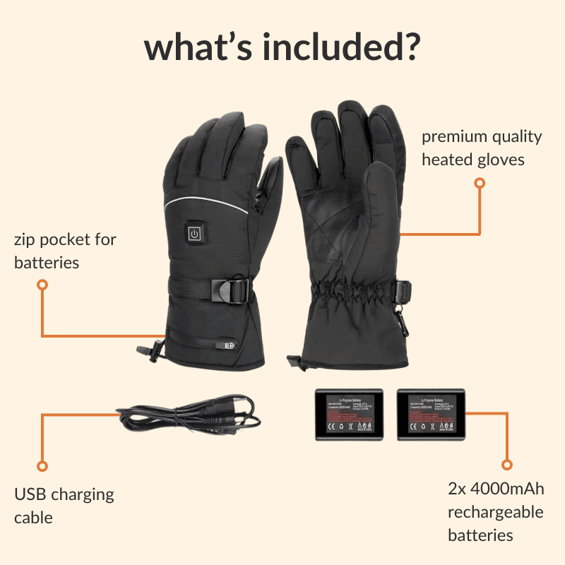 BowLift | Heated Gloves | Water-Repellent, Touchscreen-Compatible & Ideal for Outdoor Winter Activities