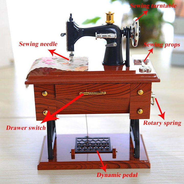 Mini Craft Retro Sewing Machine Decor | Bowlift