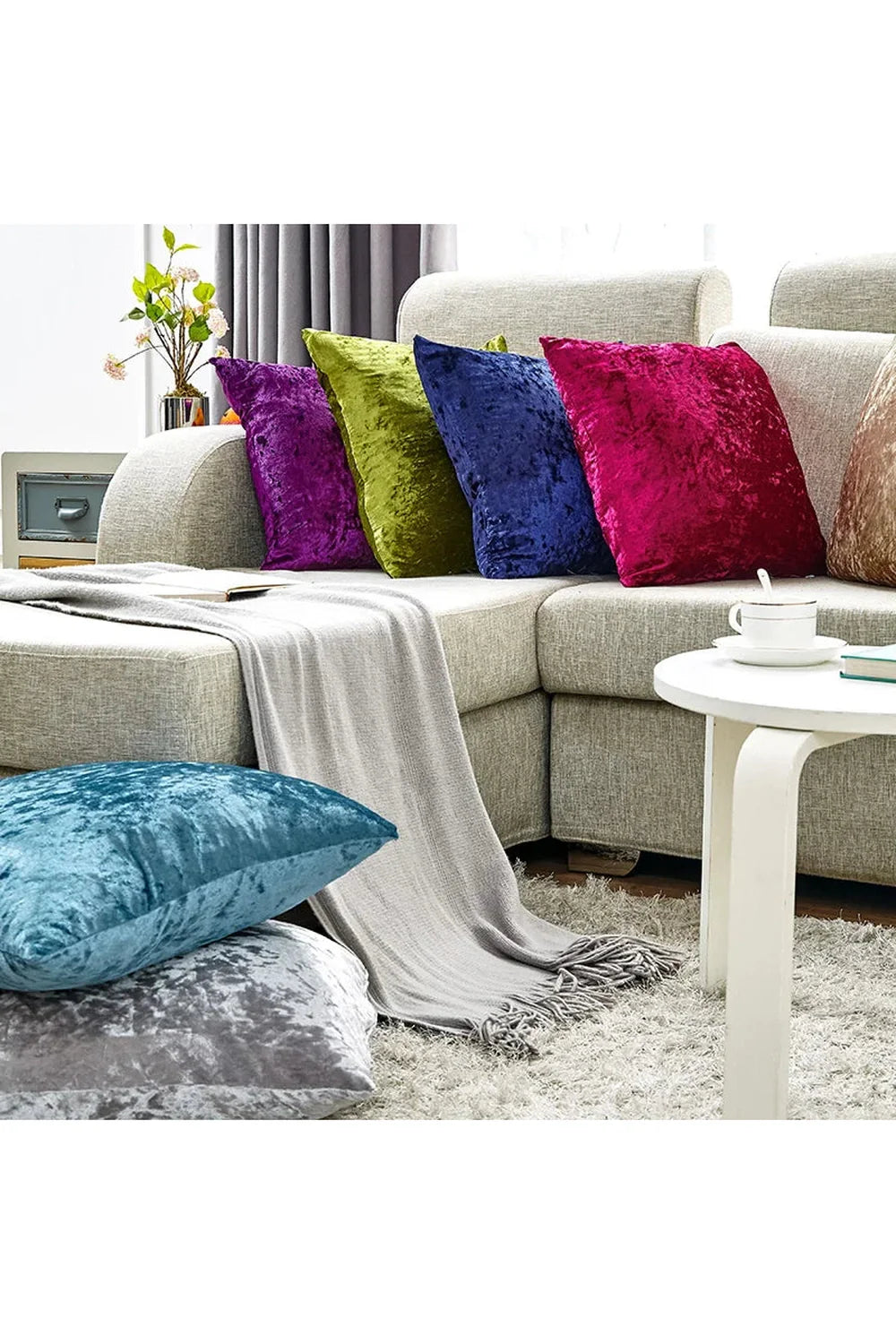 Beige Velvet Cushion Cover | Bowlift
