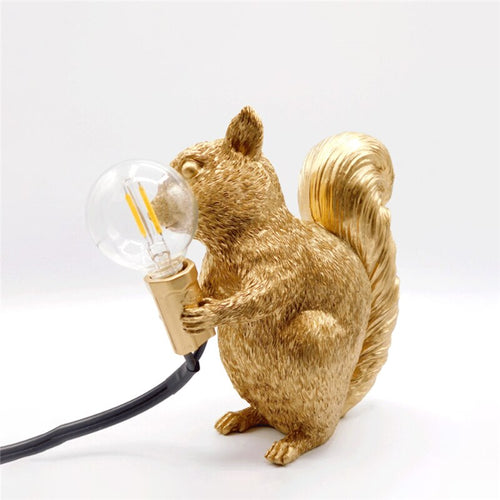 BowLift | Table lamp squirrel resin LED animal light